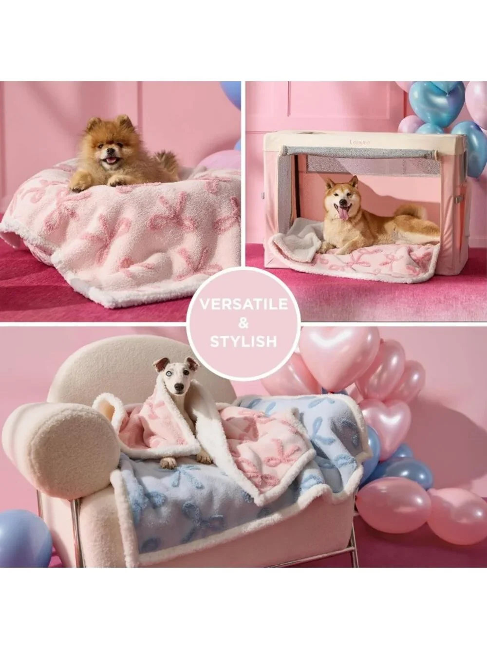 Cozy Waterproof Puppy Blanket - Washable Double-Sided Dog & Cat Blanket, Pink
